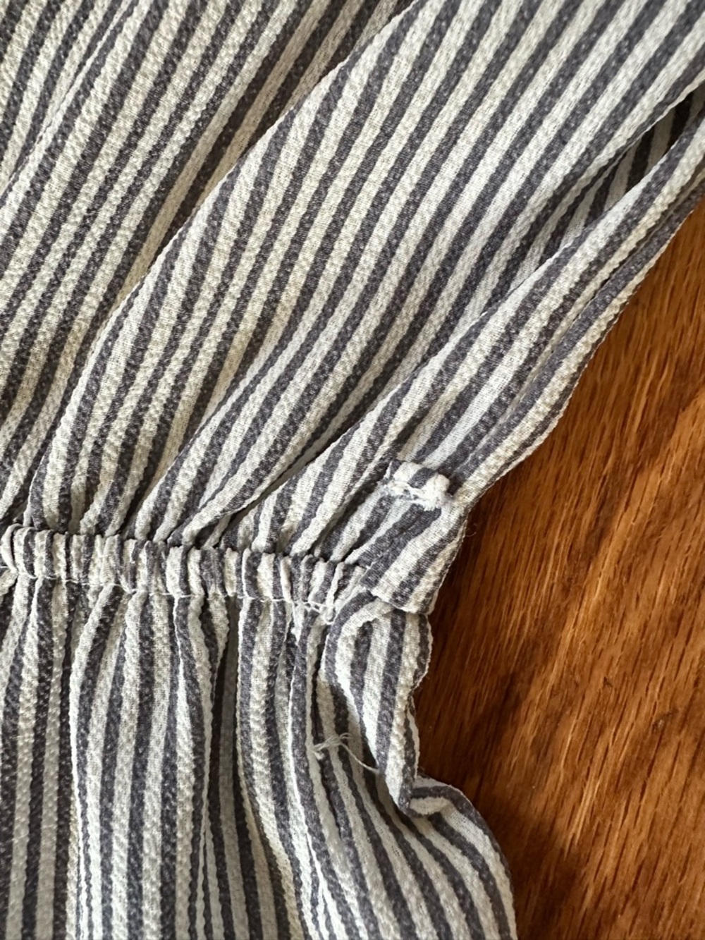 V-Neck Striped Tiered Dress - Navy & White - Picture 4 of 8